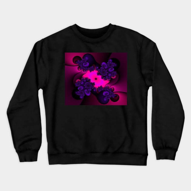 Pink and Purple fractal Crewneck Sweatshirt by erichristy